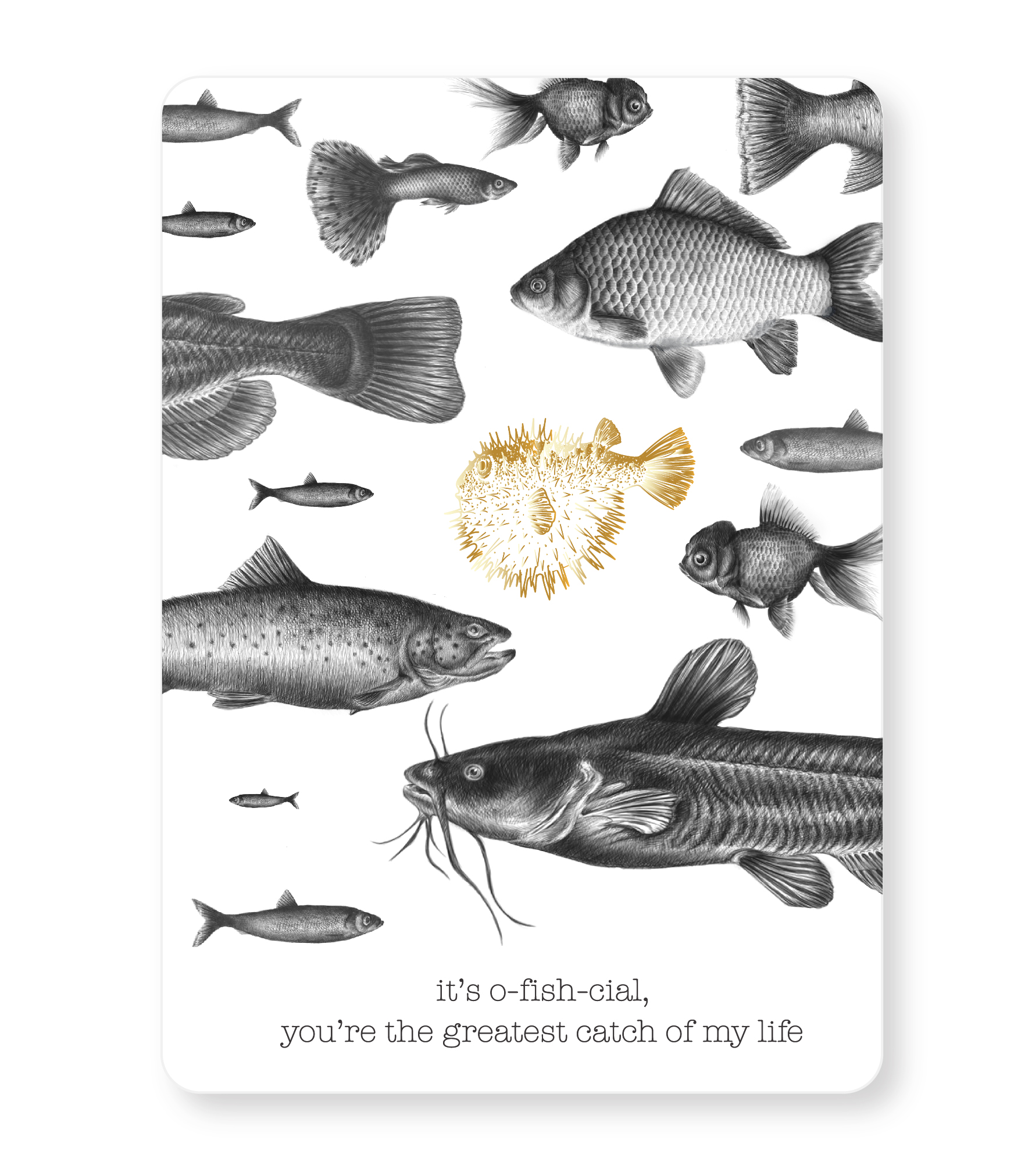 Greeting card you're the greatest catch of my life - Lotte's Papery